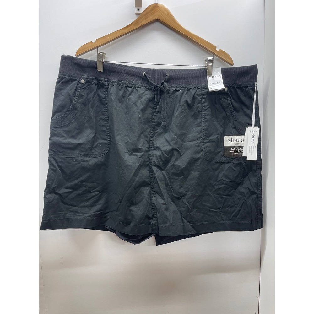 Dash Sharon Skort Womens 3X Black Comfort Waist Drawstring Pockets New 0690006